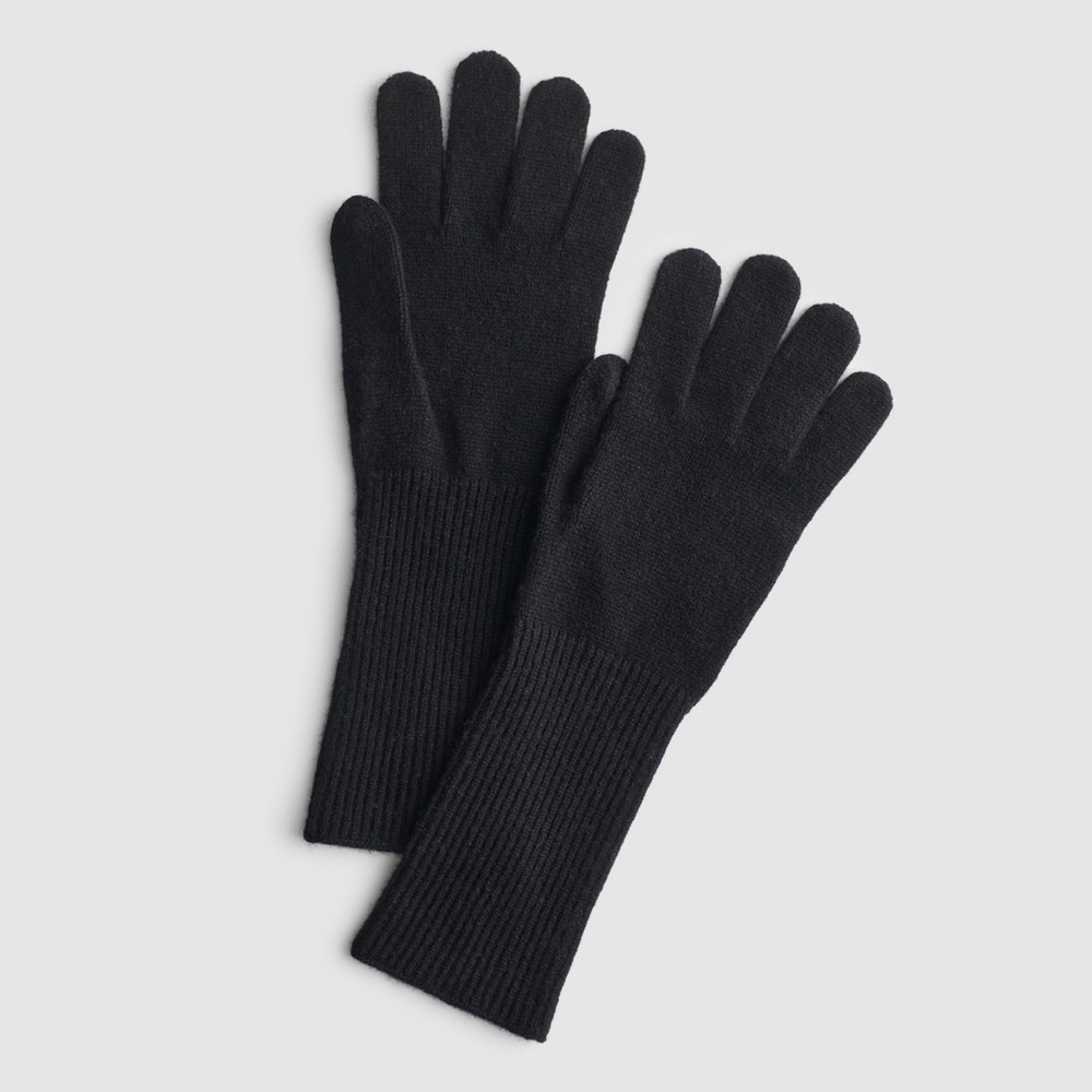 New Madewell Wool Cashmere Long Black Knit Gloves